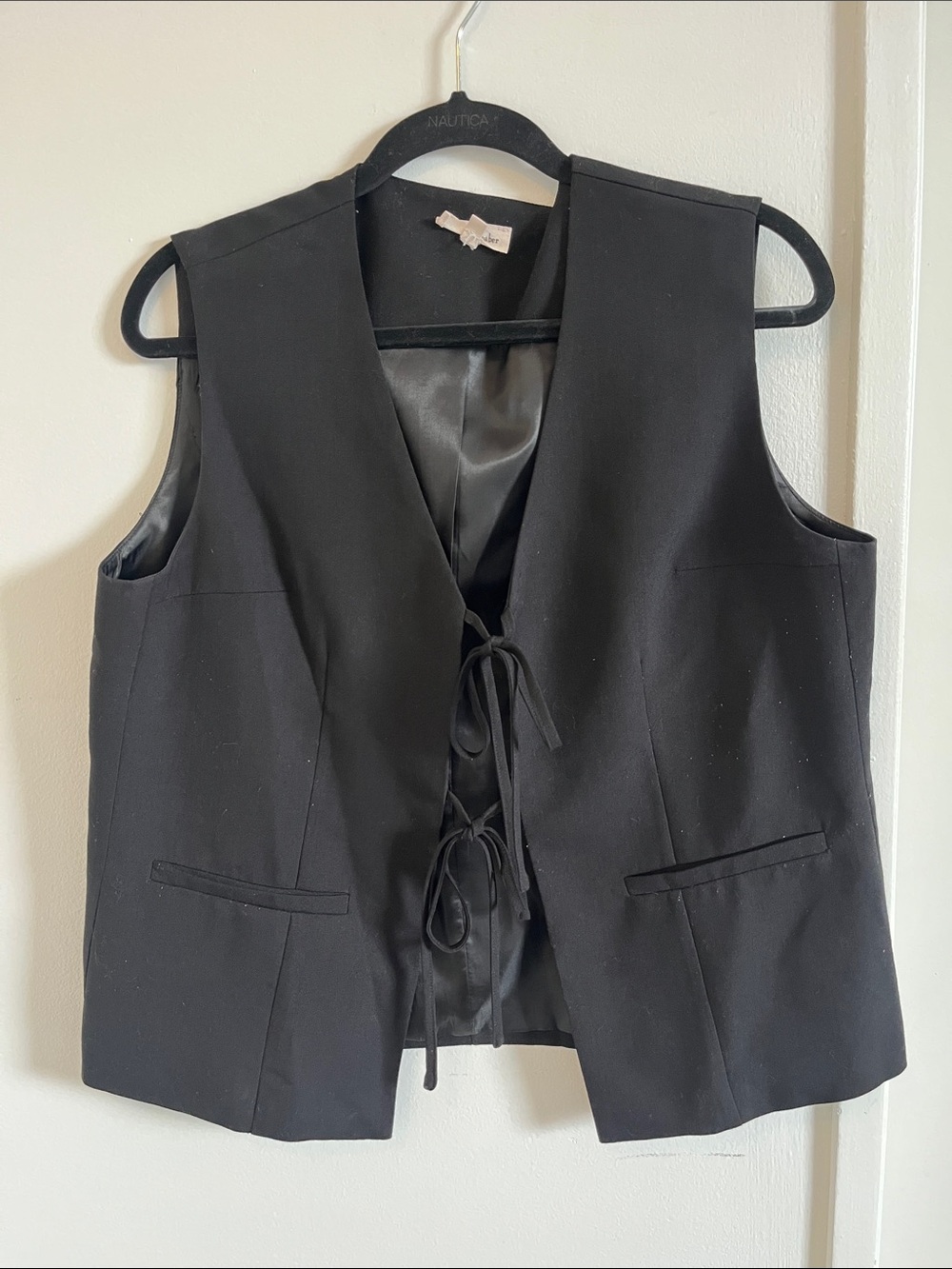 Women's Black Lace-Up Vest by Unknown Brand